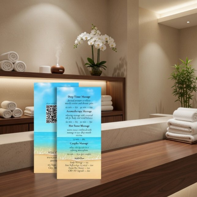 Menu Flyer sur mesure pour les services de massage (Créateur téléchargé)