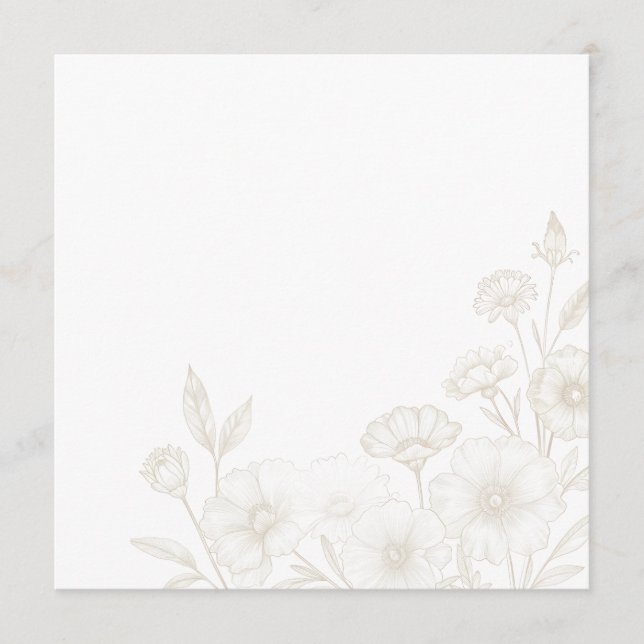 Menu Fond élégant de cadre d'art en ligne florale boho (Devant)