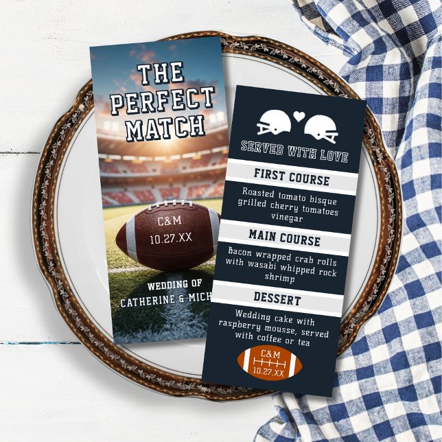 Menu Football Match Sports Amateurs Jeu Jour Mariage (Créateur téléchargé)