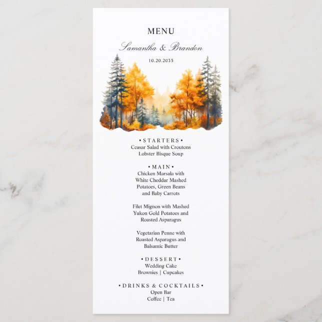 Menu Forêt Automnale, Bois de Pins (Devant)