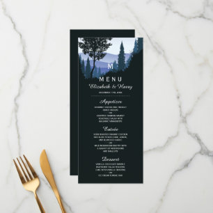 Menu Forêt de bois bleu, Mariage rustique