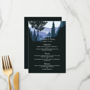 Menu Forêt de bois bleu, Mariage rustique