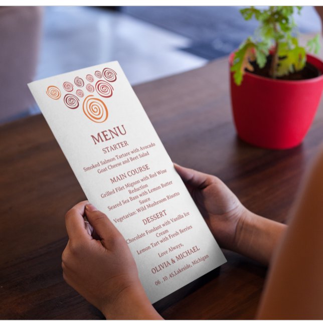Menu Forme africaine abstraite modifiable pour mariage  (Créateur téléchargé)