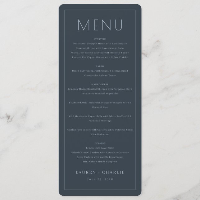 Menu Formel Élégant Nuit (Devant)