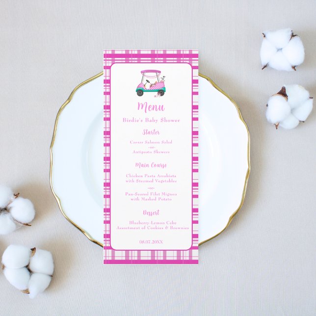 Menu Fournitures pour bébé en chariot de golf rose Baby (Créateur téléchargé)