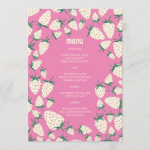 Menu Fraise blanche mignonne Aiguille MAIN DESSINÉE PER