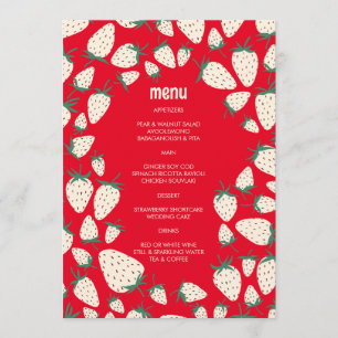 Menu Fraise blanche mignonne Aiguille MAIN DESSINÉE PER