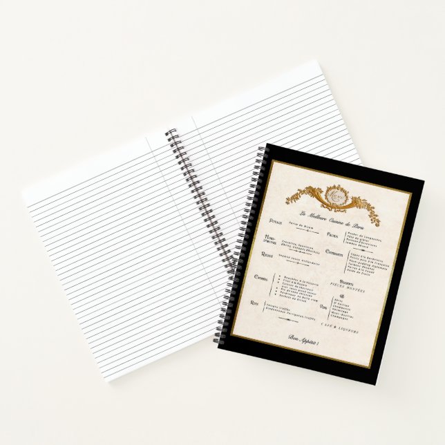 Menu Français Carnet Spiral (Intérieur)