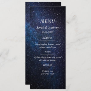 Menu Galaxy Celestiy Stars Night Sky Mariage Food