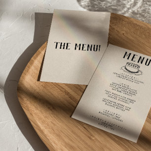 Menu Gâteau à main moderne Rétro Mariage ironique