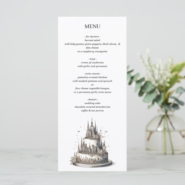 Menu Gâteau Mariage de New York (Debout devant)
