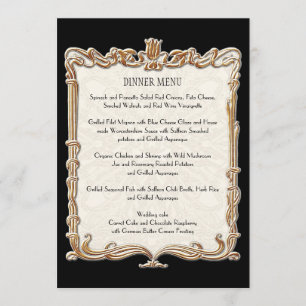 Menu Gatsby Art Déco Nouveau dentelle Faux Gold Tulip