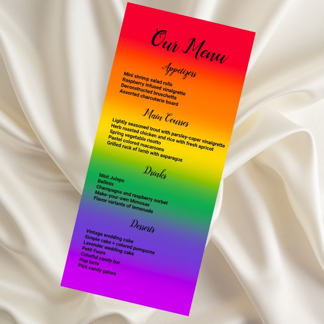 Menu Gay pride arc-en-ciel aquarelle (Créateur téléchargé)