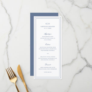 Menu Gertrude Dusty Bleu Classique Mariage élégant
