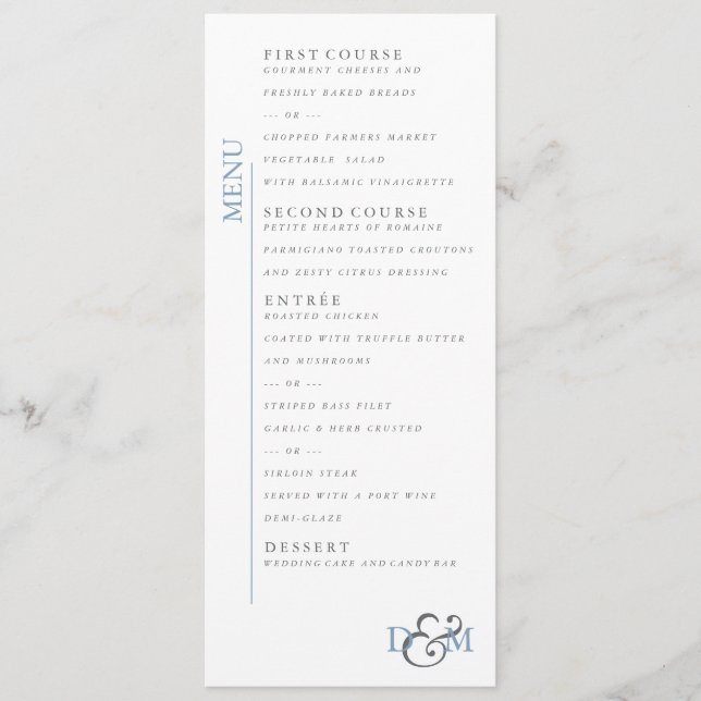 Menu Glacier Lake de 4 po x 9 po (Devant)