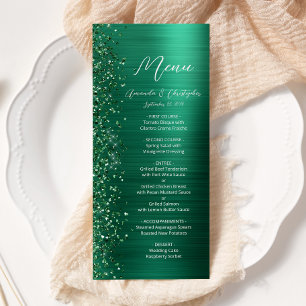 Menu Glam Emerald Green Parties scintillant Mariage en