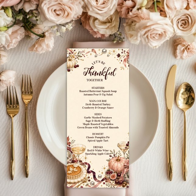 Menu Glamour Friendsgiving Disco (Créateur téléchargé)