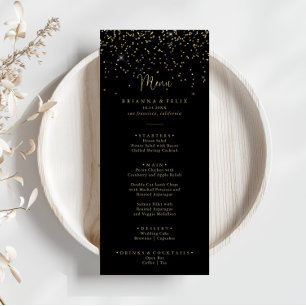 Menu Gold Confetti Calligraphy Fantastique Script Dîner