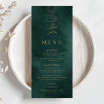 Menu Gold & Emerald Green Celestial Mariage Diner<br><div class="desc">Menu Gold & Emerald Green Celestial Mariage Diner Menu</div>