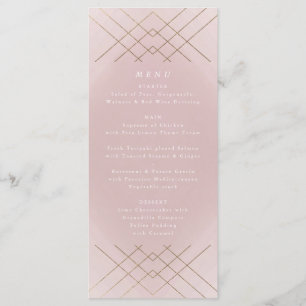 Menu Gold Rose Elegance Diamond Geo Déco Mariage