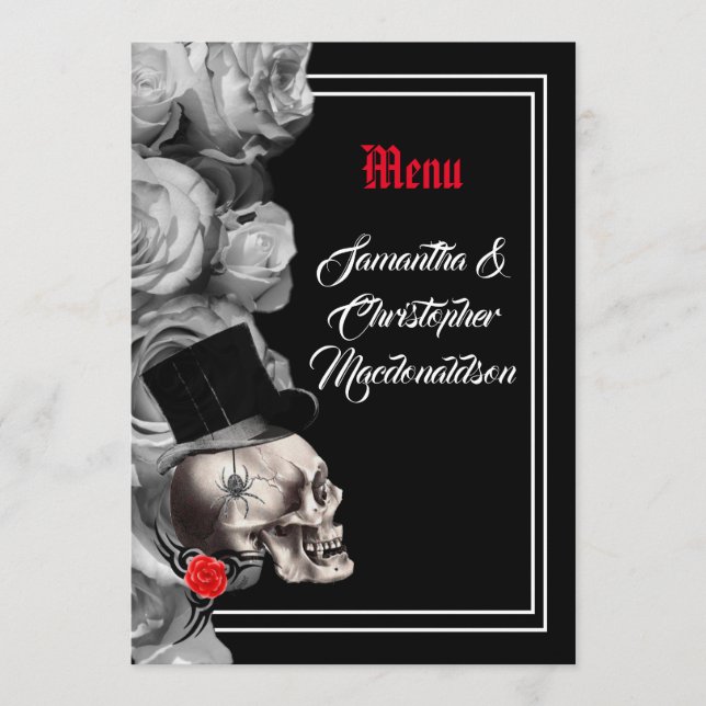 Menu gothique, motard ou mariage noir rock (Devant)