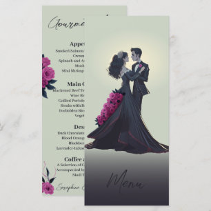 Menu Gourmet Élégant pour Amoureux Gothiques Roman