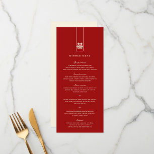 Menu Grand rectangle chinois double Mariage de bonheur