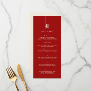 Menu Grand Rectangle double bonheur Mariage chinois