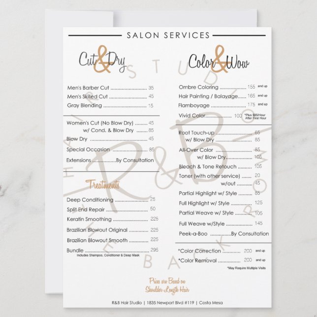 Menu graphique du service R&B Gold (Devant)