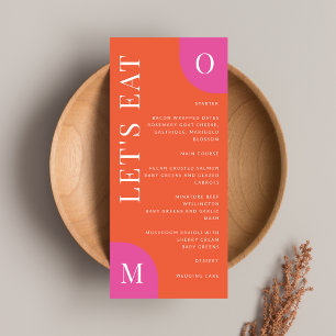 Menu Gras Mariage Orange Et Rose Coloré