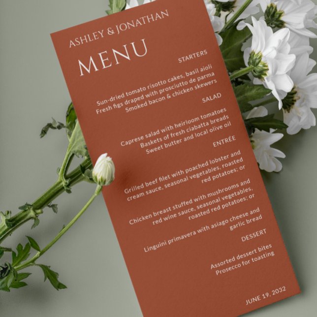 Menu Gras minimaliste - Mariage (Créateur téléchargé)