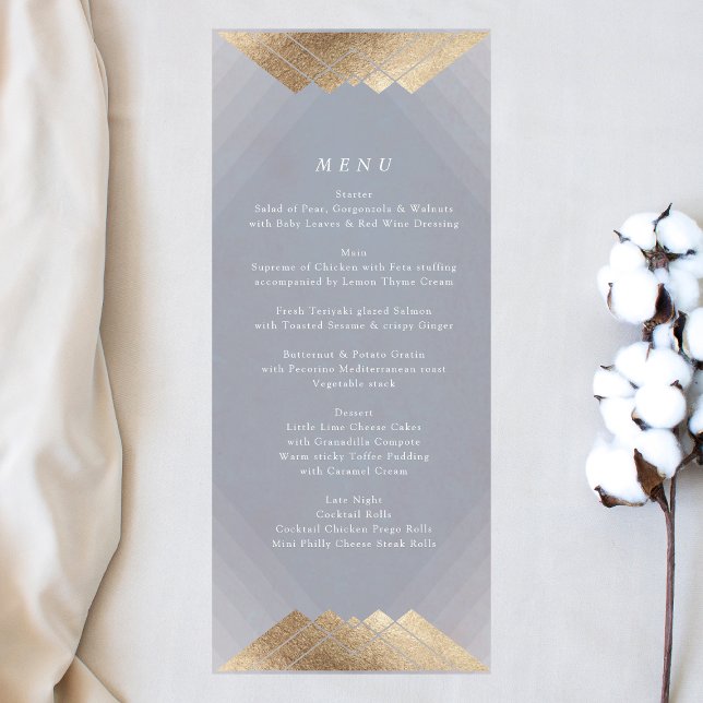 Menu Gray Déco Gatsby Mariage (Créateur téléchargé)