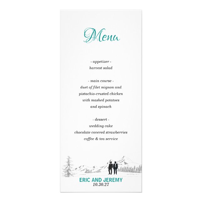 Menu Grooms Mountain Love (Devant)