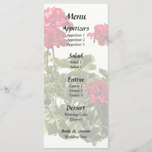 Menu Groupe de géraniums rouges