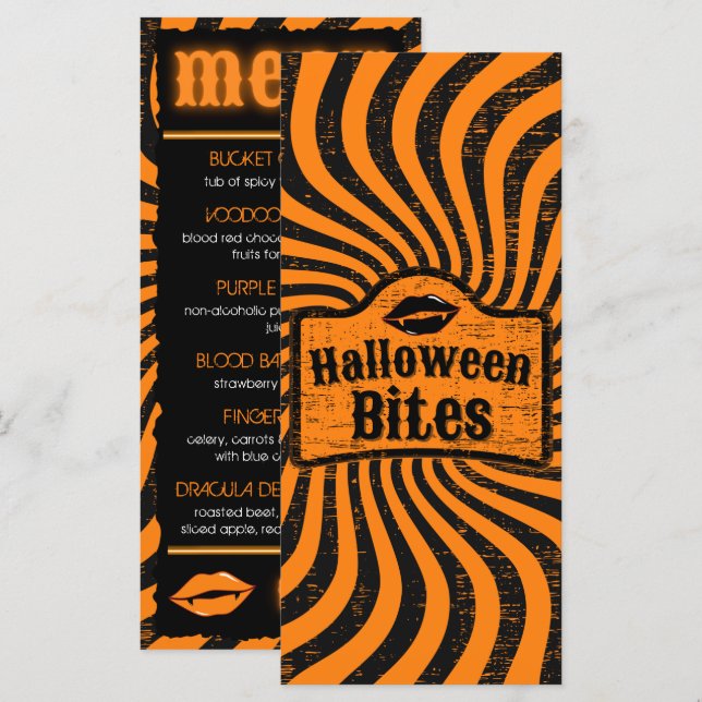Menu Halloween angoissant (Devant / Derrière)