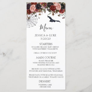 Menu Halloween Mariage d'aquarelle florale d'automne