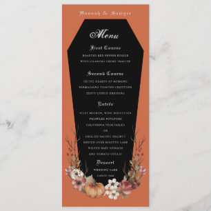 Menu Halloween Vampire Coffin Party de mariage Terracot