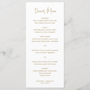Menu Heather Elegant Gold Minimal Mariage moderne