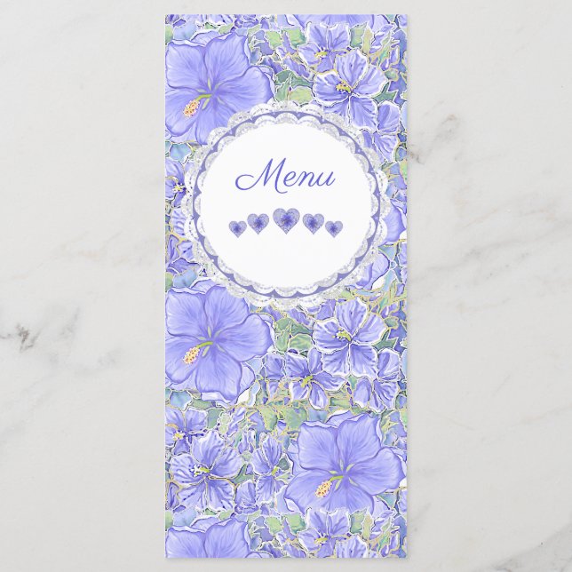 Menu Hibiscus & dentelle BLEU (Dos)