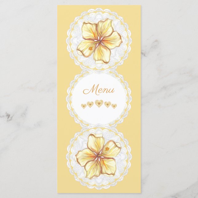 Menu Hibiscus & dentelle JAUNE (Dos)