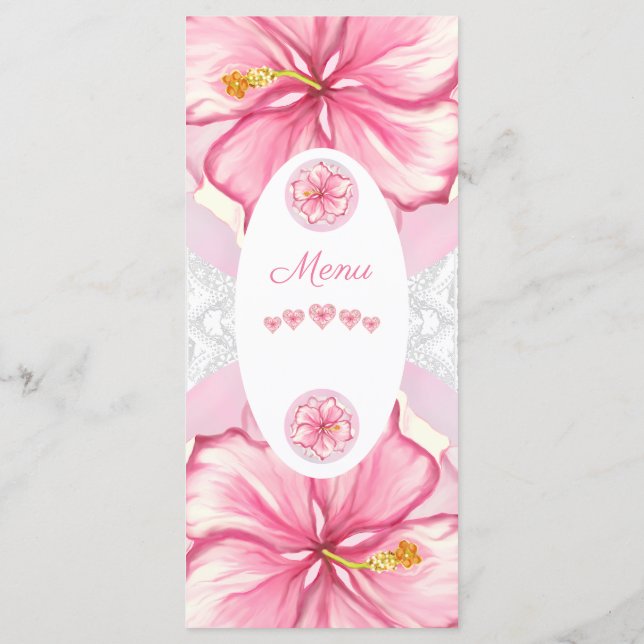 Menu Hibiscus & dentelle PINK (Dos)