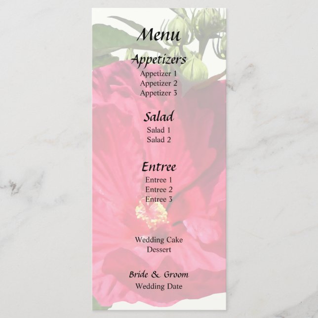Menu Hibiscus Rose Foncé (Devant)