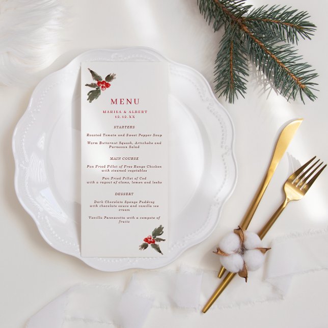 Menu Hiver Holly Mariage (Créateur téléchargé)