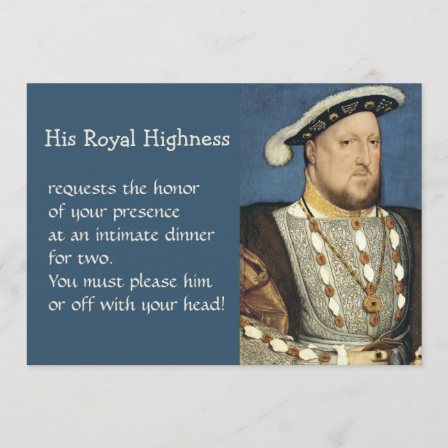 Menu Holbein Portrait de Henri VIII Roi d'Angleterre (Devant)