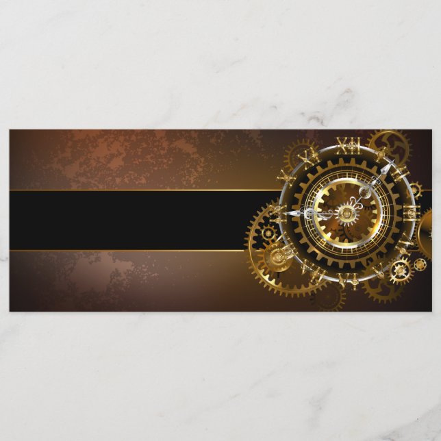 Menu Horloge Steampunk avec des engrenages anciens (Devant)