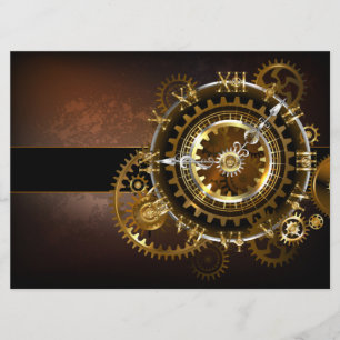 Menu Horloge Steampunk avec des engrenages anciens
