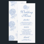 Menu Hydrangea Dusty Blue Floral Mariage moderne<br><div class="desc">Hydrangea Dusty Blue Floral Modern Mariage Menu. Éléments correspondants disponibles.</div>