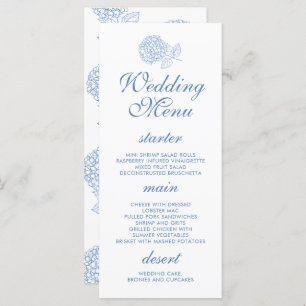 Menu Hydrangea Dusty Blue Floral Mariage moderne