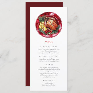 Menu Illustration de la nourriture festive du Mariage d