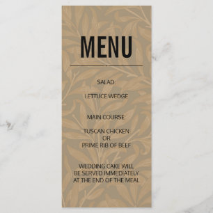 Menu Illustration de mariage victorien vintage 1844